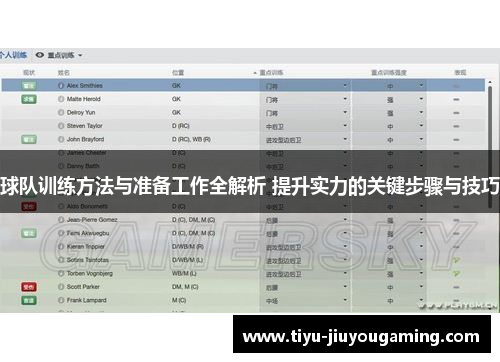 球队训练方法与准备工作全解析 提升实力的关键步骤与技巧